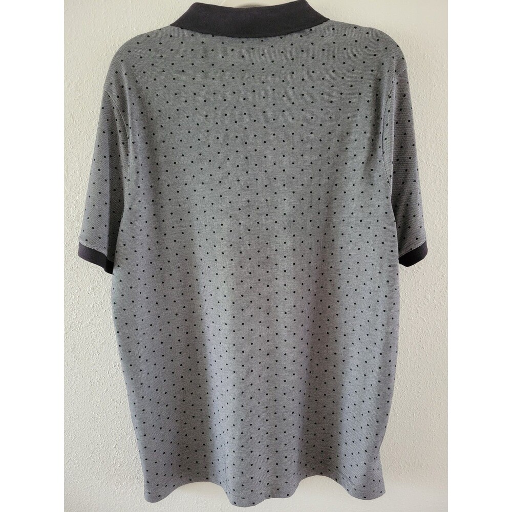 Michael Kors Mens Polo Shirt L Gray Polka Dot Short Sleeve Button Designer NWT - Picture 3 of 13